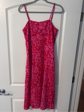 SHEIN Pink & Hot Pink Animal-Print Slip Dress